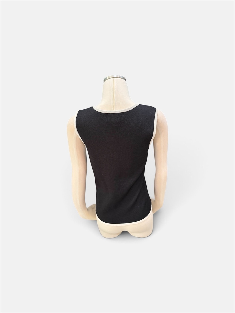 Finity Black Knit Top with White Trim Size L - Picture 3 of 7